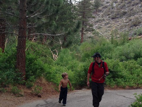 E and Kain tooling around campground