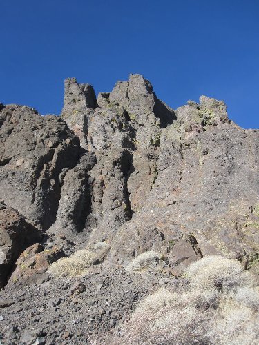 from the base work further right technical section starts 1/2 way up the peak