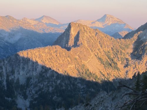 Sunset from Camp, Eagle Cap Peak is the one in the distance on the right