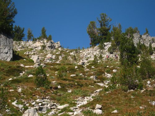 Climbing Ridge west of Swamp Lake, kids far ahead