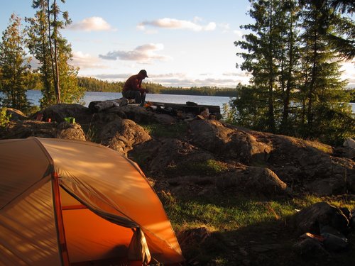 Sunset, Copper Spur 3, expeds covered with flannel sheet--really nice sleeping!