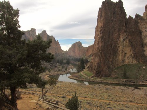 Looking downriver, our return route after crossing Misery Ridge
