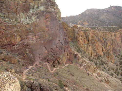 Looking back down from the top