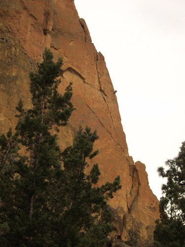 Climber on rock face
