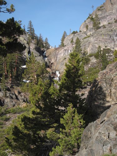 Shadow Creek Falls dropping down to San Joaquin River