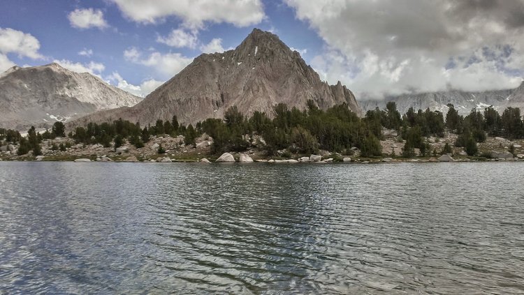 Swimming with a view of Center Peak