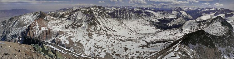 Taking in the Taboose Pass area and beyond from near the summit of Cardinal Mountain.