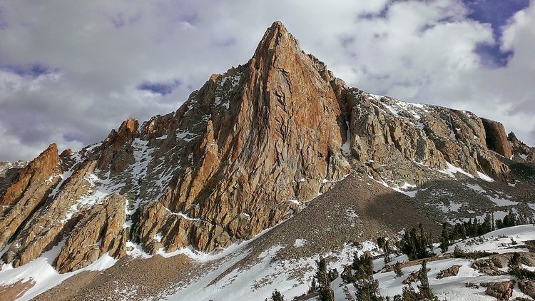 Orange Ogre looming over Taboose Canyon on my way down to the TH.