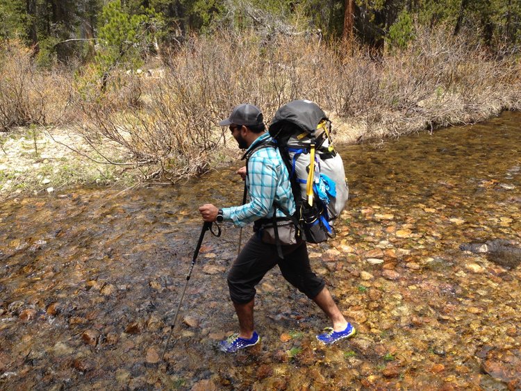 Gabe crossing woodchuck creek