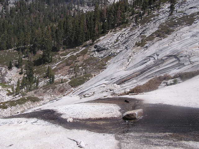 looking down the lower slabs
