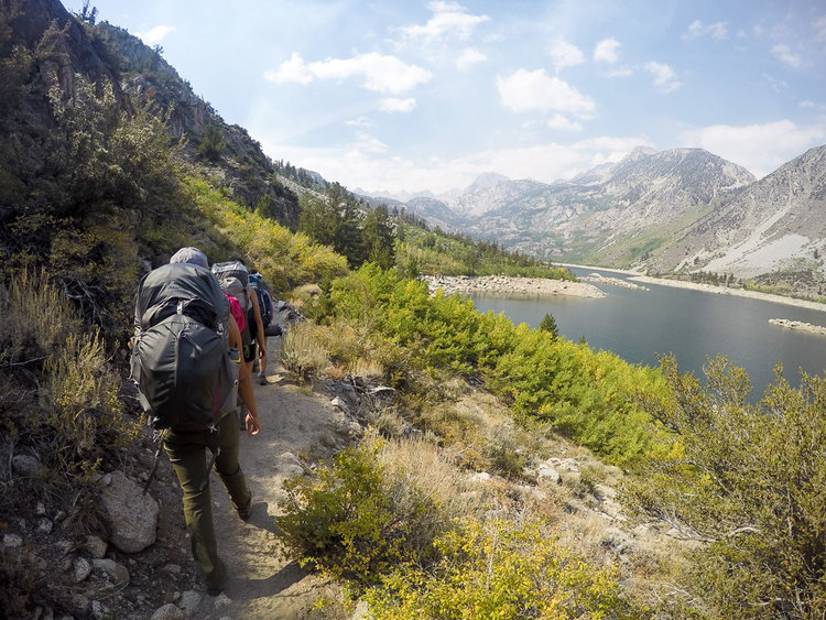 Sabrina lake, looking a little drier than a couple years ago