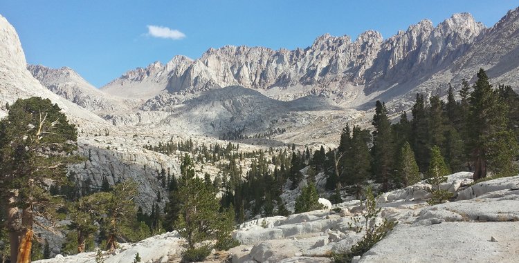 Looking into Miter Basin from the ridge above Soldier Lake