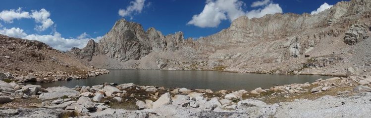 Iridescent Lake, The Miter and the striped south face of Mount LeConte