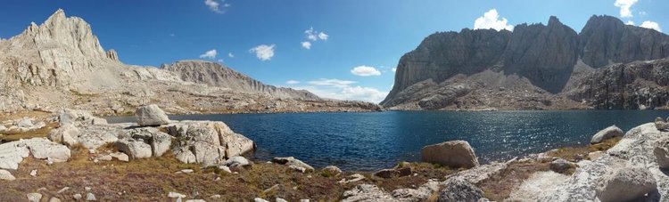 The view from the north shore of Sky Blue Lake, looking south