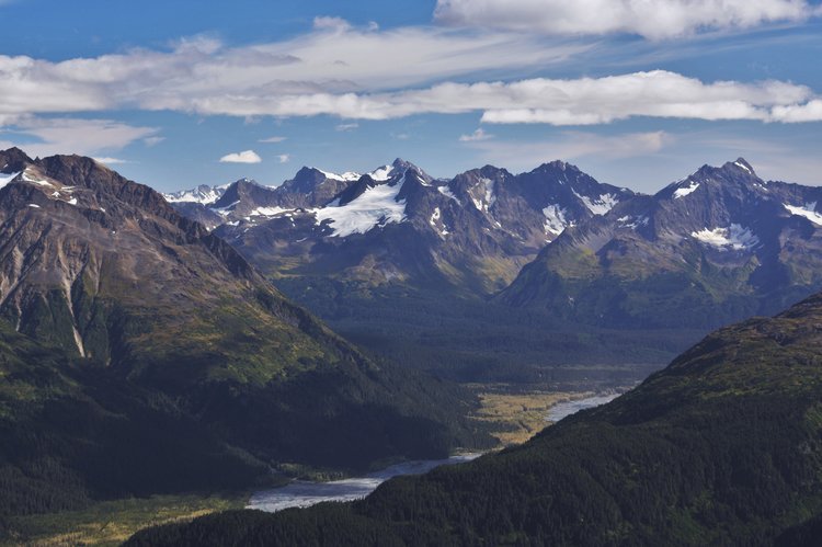 across the valley from the Exit Glacier