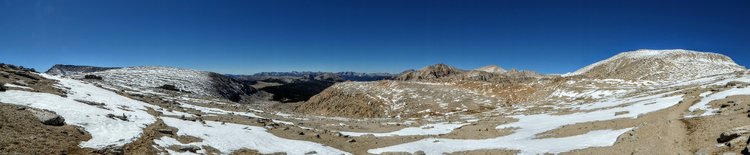 Panorama of the plateau from Mt. Langley to the Army Pass