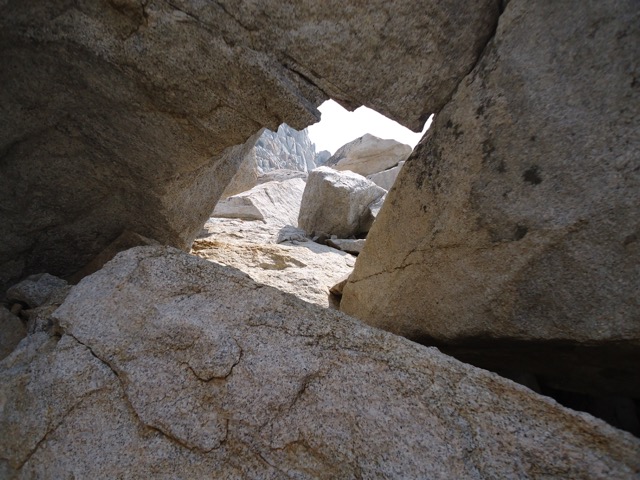 Okay, I know Roper didn't mean for me to squeeze through this talus tunnel...