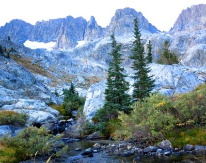 View from the stream running adjacent to base camp