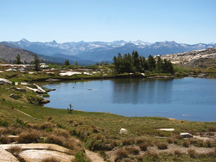Looking across Upper Isberg into San Joaquin Drainage