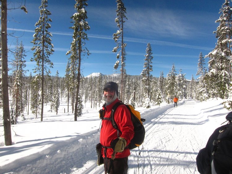 First ski of 2015-2016, Mt. Bachelor in Background
