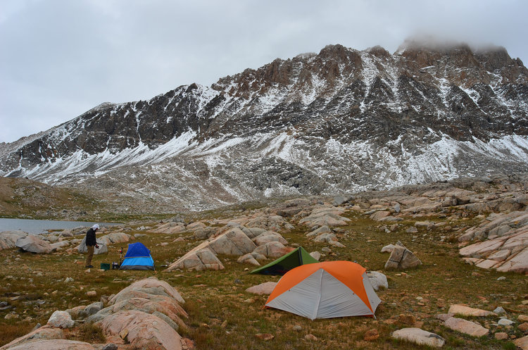 Our cold and soon to be snowy camp at Humphrey's Lakes