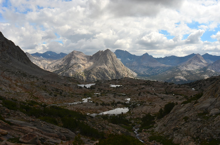 Our first view into Evolution Valley above our Darwin Bench Lake.