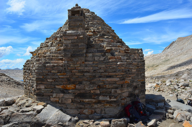 The famous Muir Hut still stands after being battered by storms in the summer with hellacious downpours and tens of feet of snow that get delivered by winter storms.
