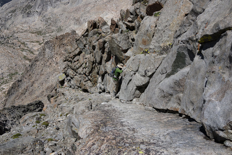 Me climbing down and off the Class 4 Variation. Definitely a difficult climbing spot.<br />@ Rogue Photonic
