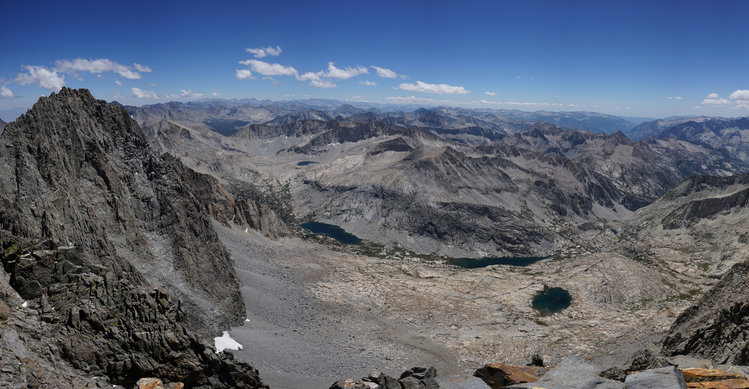 Such a grand view of the Palisade Lakes an all the sub-ranges in the Sierra including the Kaweah's! You can also see our super remote lake high above the Palisade Lakes. Middle Palisade rises like a true monarch with it's knife-edge fin to the left.<br />@ Rogue Photonic