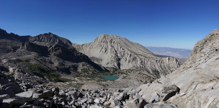 Pretty Elinore Lake along with Mt. Alice and Temple Crag in the background. Still a lot of rock to go..<br />@ Rogue Photonic