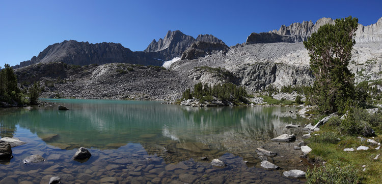 Early morning view from Elinore Lake to Norman Clyde Peak and Palisade Crest.<br />@ Rogue Photonic