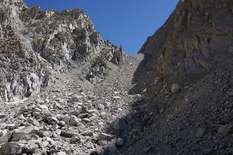 The lovely North side of Contact Pass... Just look at all that loose fun rock just waiting to let you have a nice tumble. <br />@ Rogue Photonic