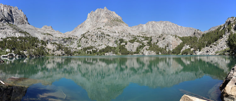 The awesome view from Fifth Lake. 2 Eagle Peak is front and center. <br />@ Rogue Photonic