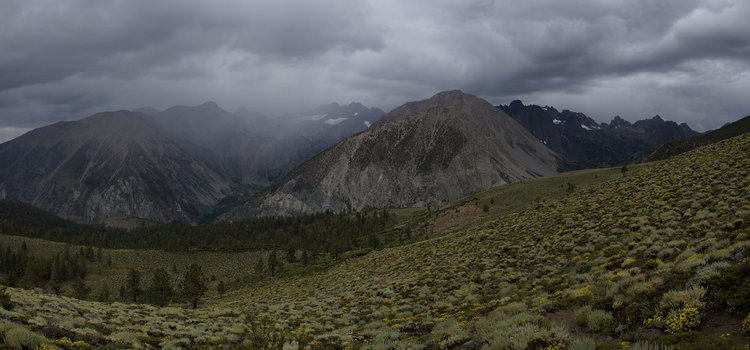 What an awesome view of Mother Nature letting down her full fury upon the land. Here you get a full view of the Palisades from The Thumb all the way to Mt. Agassiz. And it just kept on raining.. <br />@ Rogue Photonic