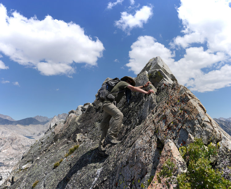 One of my favorite photos that Rogue has taken of me.. Shows the type of climb this peak entailed. <br />@ Rogue Photonic