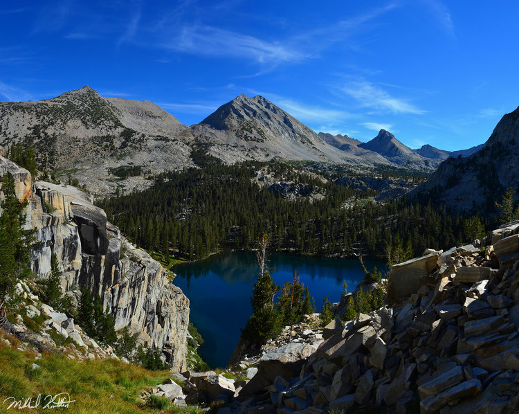 The view back to Marion Lake approaching the first pass of the day.. Red Pass.