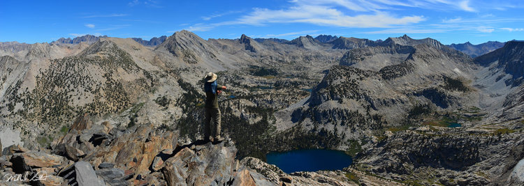 Red Peak definitely has one of the most commanding views. All across Lake Basin to the Palisades and Arrow Peak area to the South.
