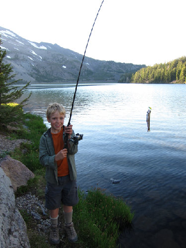 Fishing was slow but Hunter finally caught a fish!