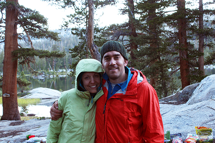 D &amp; M in front of Rae Lake shortly before departure