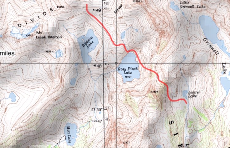 Laurel Lake to Rohn Pass cross country route