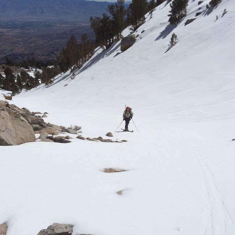 Me at the top of the gully just before the lip of the Basin