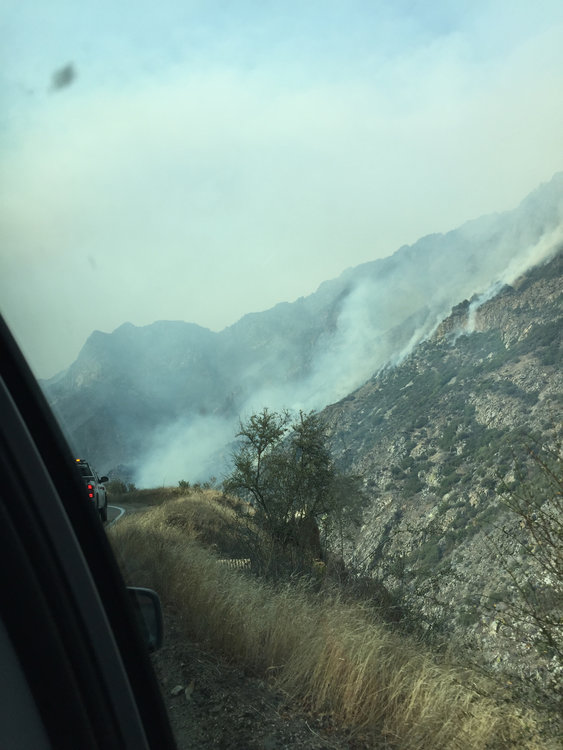 Fire on the mountain! Right across the highway.