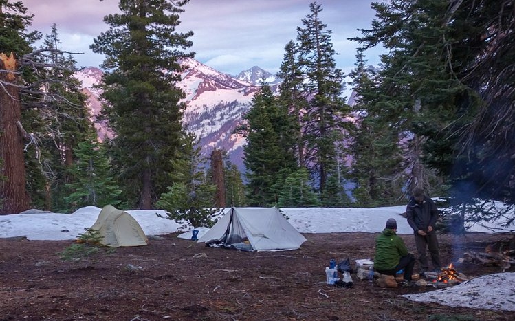 After the storm cleared, we built a fire and watched the mountains turn pink in the sunset.