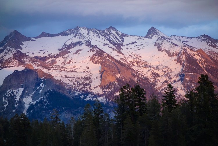 We enjoyed a spectacular light show on the Great Western Divide at sunset.