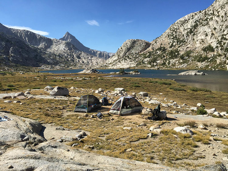 Camp at Evolution Lake