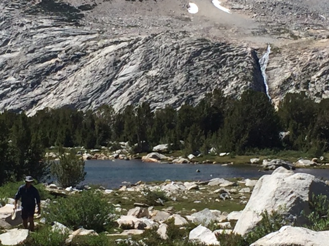 The falls visible in the distance from Lake Elba.
