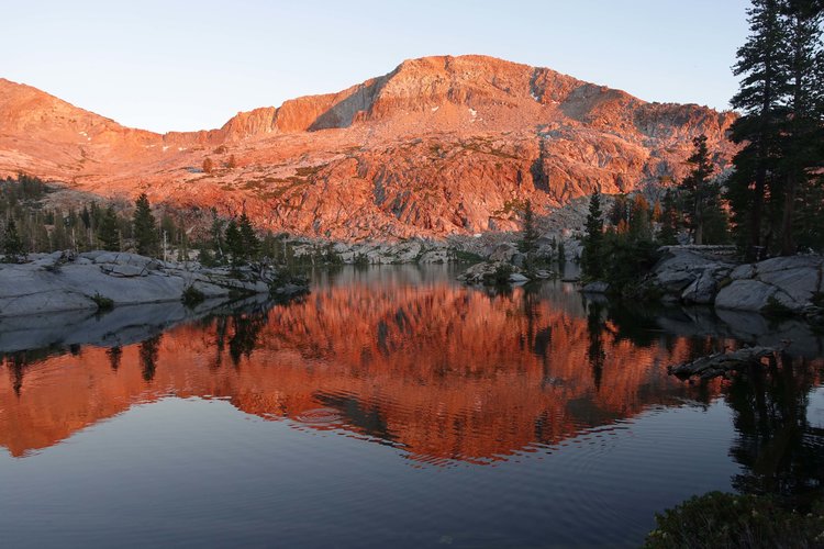Alpenglow reflections at Lower Ottoway