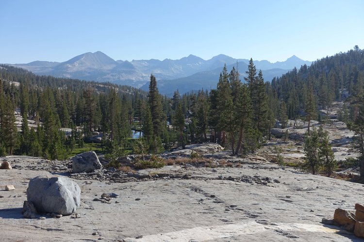 Looking north from the cirque at the Merced headwaters