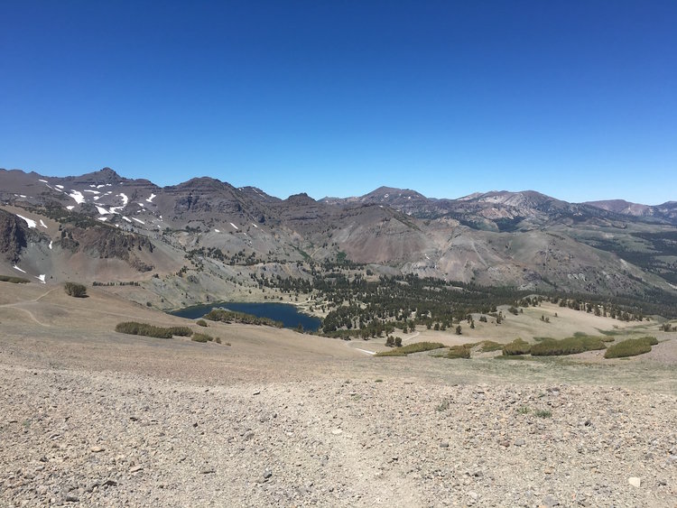 Looking down at Leavitt Lake