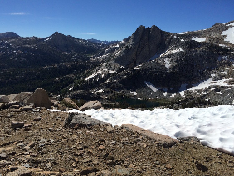 On the saddle above Tower Lake, looking at Tower peak and the valley to the left (that upper meadow area far in the distance  looks fun!)